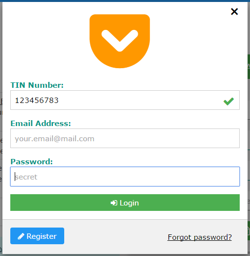 login using new password